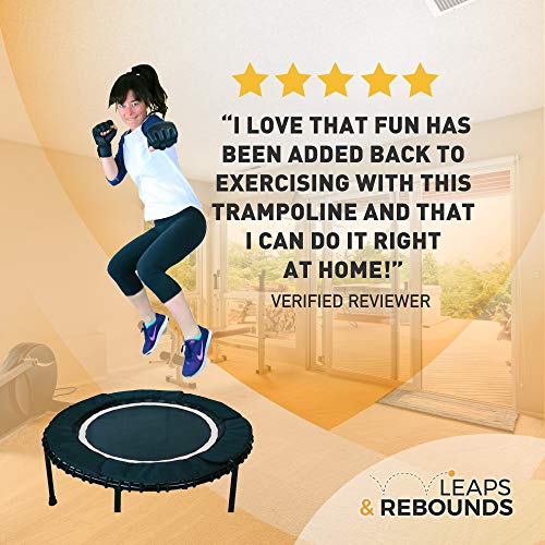 Leaps & ReBounds: Rebounder - Fitness Trampoline - Full-Size Protective Mat - Minimal Joint Impact - High-Calorie Burn - Improve Cardio, Balance, and Physical Strength