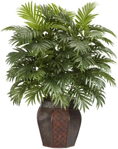 ほぼ天然のアレカヤシの葉 花瓶付き シルク人工植物 42インチ X 11インチ ほぼ天然のアレカヤシの葉 花瓶付き シルク人工植物 42インチ X 11インチ