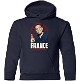 KING THREADS Mbappe GOAT France Football World Soccer 2022 Fans Youth Hooded Sweatshirt (Navy, Youth Small)