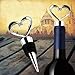EsmartD 6 PCS/Set 5 Pcs Silver Stainless Steel Love Heart Shape Design Bottle Wine Stopper + 1Pcs Drop Ring - Decorative and Favors Wedding