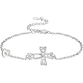 Palpitate Cross Bracelet for Women 925 Sterling Silver Faith Christian Themed Mustard Seed Jewelry Christmas Gifts