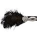 eforpretty Black 1920s Vintage Art Deco Flapper Headband with Peacock Feather Rhinestone