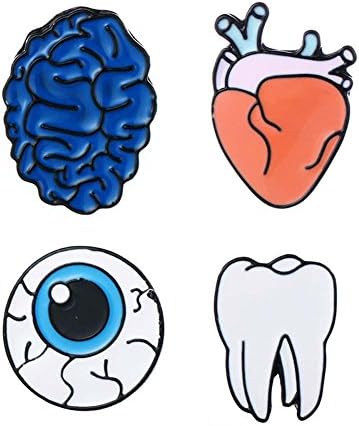 Fantas Casto 4 Pcs Women Girls Fun Horror Enamel Pins Set Brooch Pin badge patches for clothed/bags