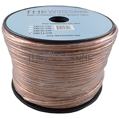 Car Home Audio Speaker Wire Transparent Clear Cable 14AWG 14/2 Gauge