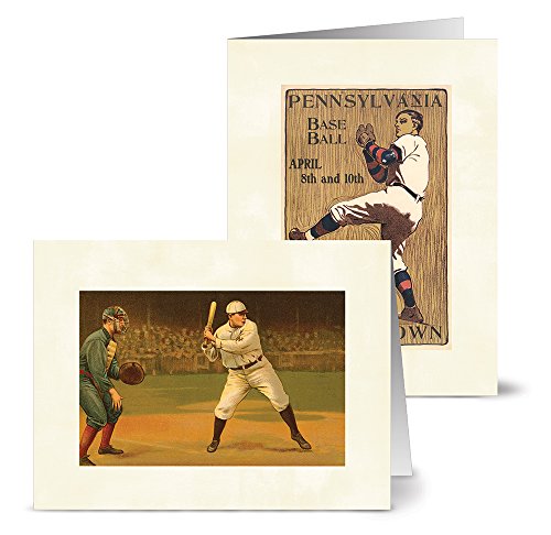 Vintage Baseball - 36 Note Cards - 12 Designs - Blank Cards - Off-White Ivory Envelopes Included - Thumbnail 2