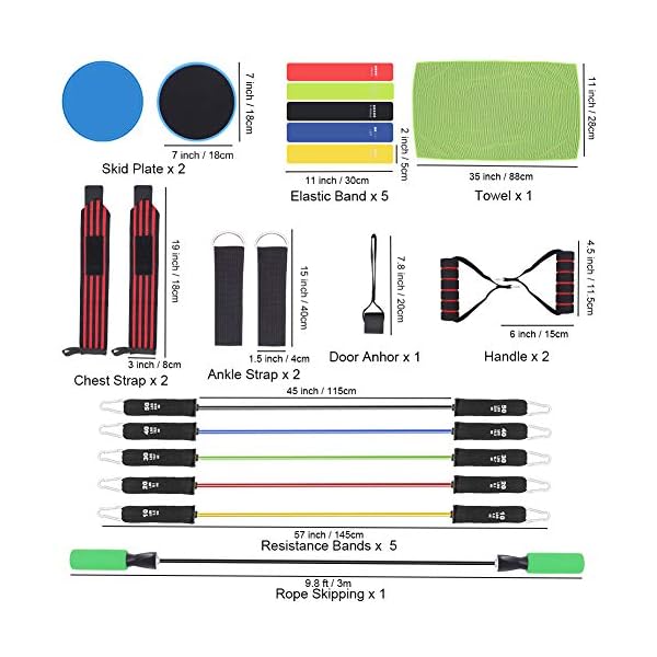 PETUOL-Resistance-Bands-Set-21-PCS-Exercise-Bands-With-Door-Anchor-Gliding-Disc-Handle-Ankle-Strap-For-Man-Woman-Home-Workouts PETUOL Resistance Bands Set, 21 PCS Exercise Bands With Door Anchor, Gliding Disc, Handle, Ankle Strap For Man & Woman…