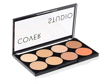 Swiss Beauty Oil and Wax Free Cover Studio Ultra Base Concealer Palette, 16g(Set of 8 Colours)