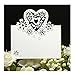 Jypc 50pcs Wedding Party Table Name Place Cards Favor Decor Love Heart Laser Cut Design (White)