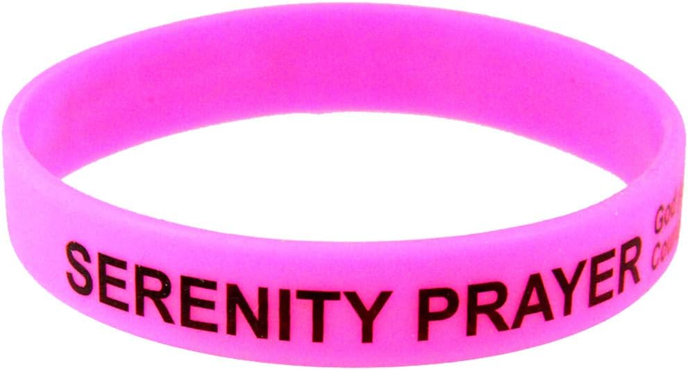 8090010 3 Bracelets Serenity Prayer Silicone Bracelet Rubber God Grant Me AA Al-Anon 12 Step