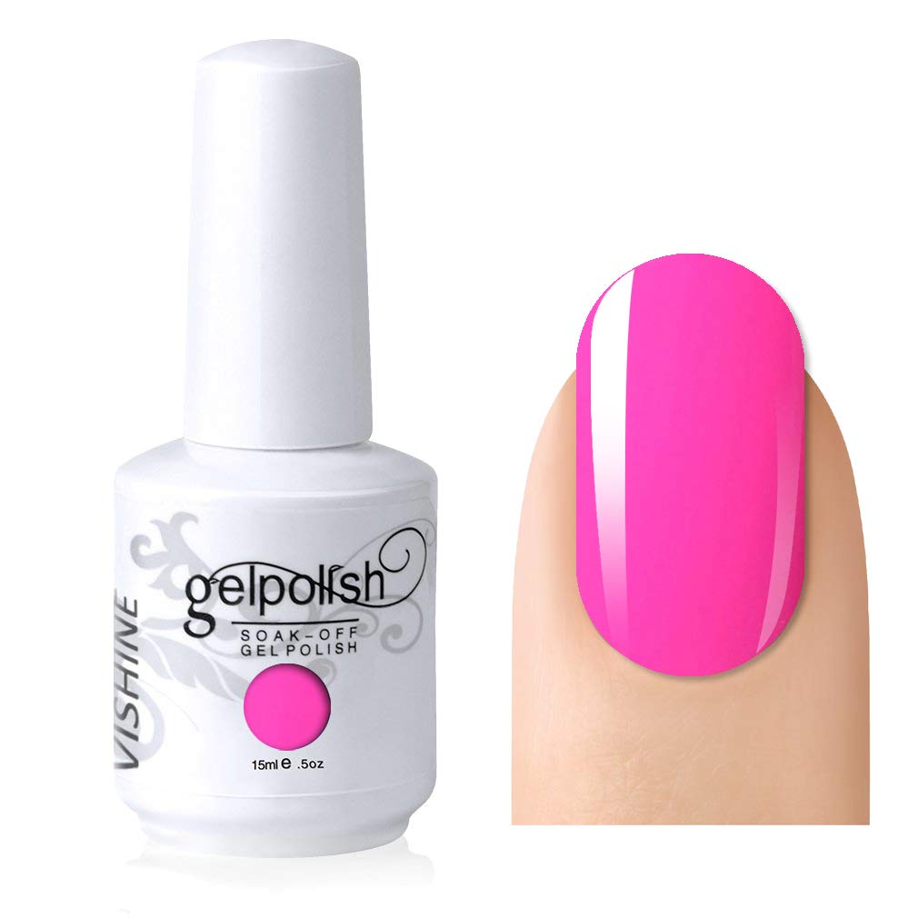 Vishine Gelpolish Soak-off Nail Art UV LED Nail Polish Salon Manicure Hot Pink(496)
