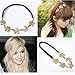 HYL New lady 1x gold Olive leaf headband head piece chain leaves golden elastic band