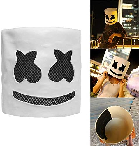 Tutyuity Adult DJ Marshmello Mask Easter Party Latex Cosplay Helmet For Easter Party, Night Club