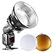 Neewer Camera Speedlite Flash Accessories Kit with Barndoor, Conical Snoot, Mini Reflector, Sphere Diffuser, Beaty Disc, 8x12inches Softbox, Honeycomb, Color Filters, Universal Mount Adpater