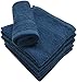 Linteum Textile Face Towel Set, 12x12 Inch, 100% Soft Cotton, 16 Single Ring Spun Washcloths, Absorbent & Durable Face Towel for Household, Spa, Gym and Hotels - 12 Pack (Navy Blue)