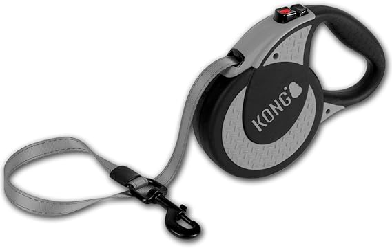 KONG Ultimate - Correa retráctil para Perro, Extra Grande, Gris, 5 m