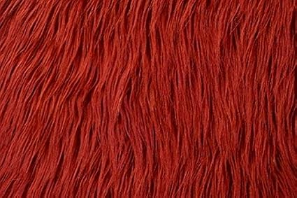 Amazon Com Mongolian Long Pile Faux Fur Fabric Dark Red