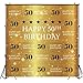 Funnytree 6X6ft Gold 50th Birthday Photography Backdrop Adult Step and Repeat Golden Glitter Shiny Background Fifty Years Old Age Party Decoration Photo Banner Photobooth Props