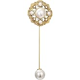 SHE'S FREE STYLE JUST FOR YOU [Versailles Dream] Vintage crown flower brooches and pins for women, Pearl brooch pins Metal Plating Process safety pins Baroque Style jewelry pins and brooches
