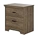 South Shore Versa 2-Drawer Nightstand, 0, Weathered Oak
