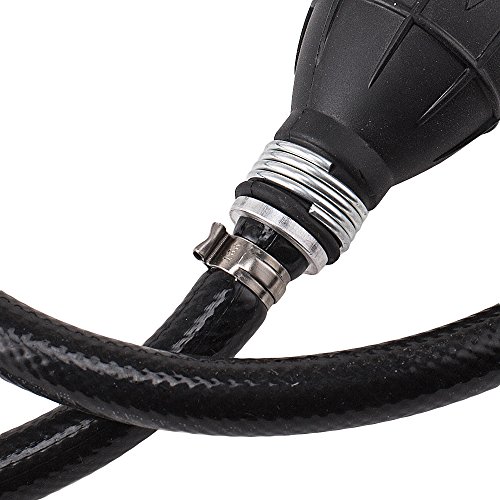 aokur Nylon Braided 3/8" Marine Outboard Boat Motor RVs Fuel Line Assembly with Primer Bulb Steel Hose Clamps 6FT