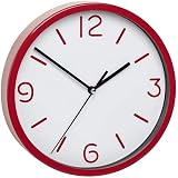 Technoline WT 600 Horloge Murale à Quartz Rouge - Design Simple Et Élégant