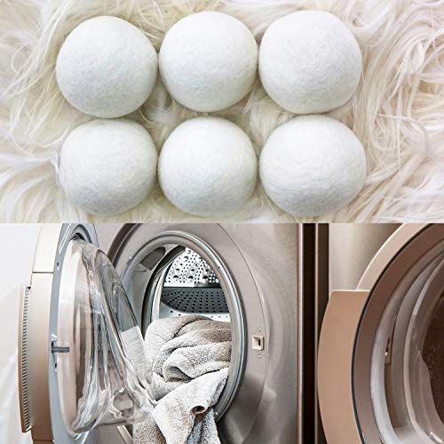 Wool Dryer Balls Laundry XL 6-Pack 100% Organic New Zealand Wool, Handmade Eco Dryer Balls Reusable Natural Fabric Softener, Dryer Sheets Alternative, Reducing Wrinkles, Hypoallergenic, Chemical Free - Thumbnail 6