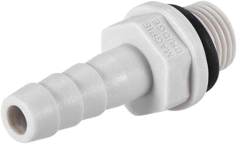 sourcing map PVC Barb Hose Fitting Connector Adapter 6mm or 15/64" Barbed x 1/8" G Male Pipe 5pcs, Grey, 15/64" x G1/8 - Image 5