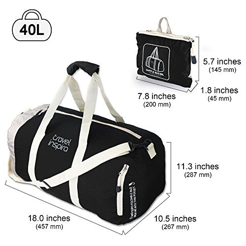 Travel Inspira Foldable Duffel Travel Bag Emergency Use Water Resistant