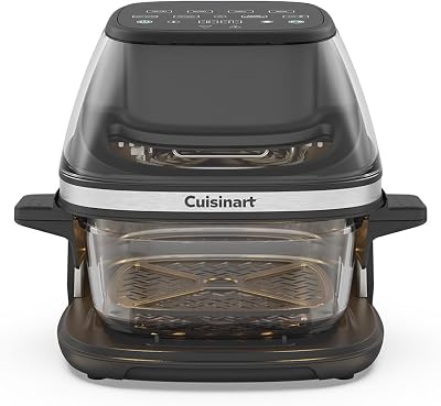 ClearView Friggitrice ad Aria 3,8L con Cestello in Vetro, 5‑in‑1 (Friggere, Arrostire, Grigliare, Forno, Croccante), Senza PFAS, Lavabile in Lavastoviglie, 1600W, Salvaspazio