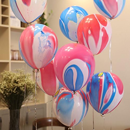 Marble Party Balloons Decoration Supplies - 10 Inches Rainbow Party Decorations Balloons Latex Balloons for Wedding Birthday Supplies 10 Pack (Colorful)