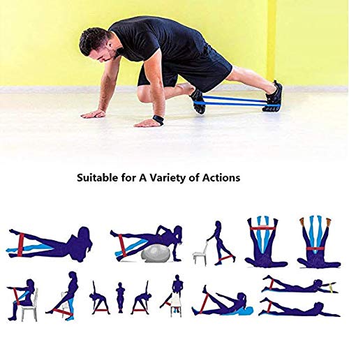 5 Pack Resistance Band Set Elastic Bands Upper Lower Body Exercise Physical Therapy Yoga Home Gym Strength Training