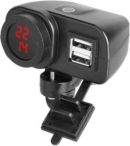 Amazon Sheawa バイク Usb充電器 Usb電源 Usb2ポート 3 1a 2 時計 時間表示 防水カバー 電源on Offスイッチ ハンドルやサイドミラーに取り付け可能 バイク用シガーソケット 車 バイク