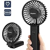 Handheld Fan, EasyAcc 3350mAh Battery Fan 2020 Upgraded Portable Fan with Unique One Touch Power Off USB Desk Fan 3-17 Hours 4 Speeds Strong Winds Personal Cooling Fan for Home Office Outdoor-Black