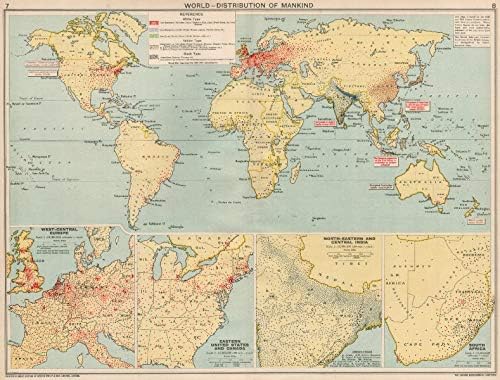 Amazon Com World Distribution Of Mankind Population Ethnicity