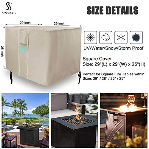 Saking Fire Pit Cover,28 Inch Square Firepit Covers Gas Fireplace Fire