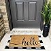Cotton Buffalo Plaid Rugs Buffalo Check Rug Black and White Checkered Rug Welcome Doormat Rug for Kitchen Carpet Bathroom Outdoor Porch Laundry Living Room Braided Washable Throw Mat (23.6
