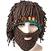Beard Hat Handmade Knit Viking Hats Funny Beanie Wig Hat Beard Mask Brown