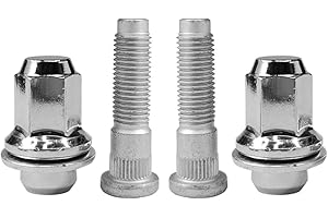 Mysttoo 4PCS M12x1.5 Chrome Wheel Lug Stud Nut Set Compatible with Jaguar S-Type X-Type F-Type XE XF XFR XJ XJ8 XJR XK XKR Vanden Plas C2C35294 C2C35294010