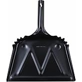 Genuine Joe Heavy-Duty Black Metal Dustpan, 12"