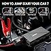 LEMSIR Waterproof QDSP 800A Peak 12V Portable Car Lithium Jump Starter up to 7.2L Gas and 6.0L Diesel Auto Battery Booster Phone Charger Power Pack with Smart Jumper Cables L6
