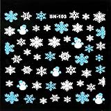 Nail Art Stickers, Sandistore 1PC Xmas 3D Nail Art Stickers Decals Decorations Snowflake Snowman Design (#3)