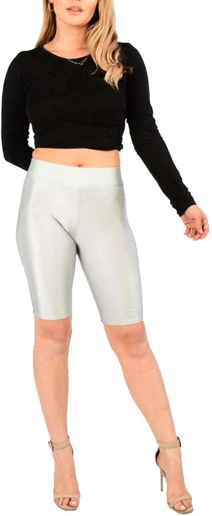 shiny cycling shorts