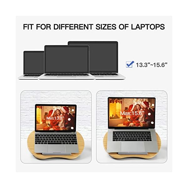 HUANUO Laptop Stand for Desk, Lap Tray with Cushion for Bed & Sofa, Laptop Lap Desk, Book Stand, Sleeping Pillow, Lapdesk with Cable Hole & Anti-Slip Strip, Fit up to 15.6" Notebook - Image 6