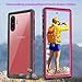 Sfulatdc Compatible with Galaxy Note 10+5G Waterproof Case, IP68 Underwater Dirtproof Shockproof Built in Screen Protector Full Body Protective Cover for Samsung Note 10 Plus Pink/Clear