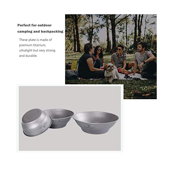 iBasingo-Titanium-Bowls-Plates-Ultralight-Single-Walled-Bowl-Dishes-Set-Camping-Dinnerware-Outdoor-Tableware-Kitchen-Utensils-Cookware-Mess-Kit-for-Food-Fruit-Sauce-with-Carry-Bag iBasingo Titanium Bowls Plates Ultralight Single-Walled Bowl Dishes Set Camping Dinnerware Outdoor Tableware Kitchen…