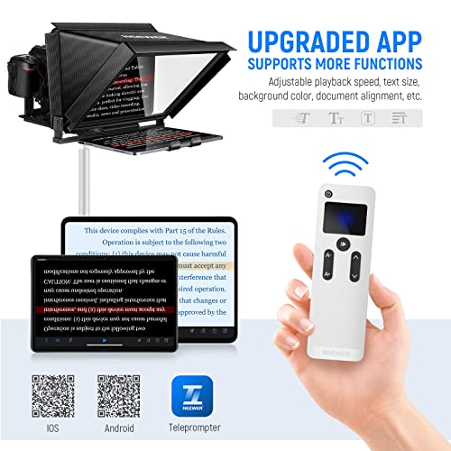 NEEWER X12 Aluminum Teleprompter With RT110 Remote Control (Connected Via Bluetooth On NEEWER