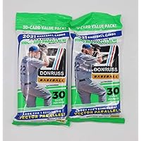 2021 Panini Donruss MLB Baseball Fat Pack - 2 Packs - 60 Cards Total - Look for 6 Holo Red and 2 Vector insert parallel…