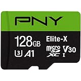 PNY 128GB Elite-X Class 10 U3 V30 microSDXC Flash Memory Card - 100MB/s, Class 10, U3, V30, A1, 4K UHD, Full HD, UHS-I, micro
