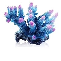 Danmu 1pc Polyresin Coral Ornament for Fish Tank Aquarium Decoration (Blue)