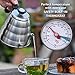 Wonder Sky Stainless Steel 1.2L Black Pour Over Coffee Kettle with Thermometer for Precise Temperature Control - 5 Cup Stovetop Teapot - FREE Silicone Coaster